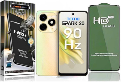 FAIYER BEAT Tempered Glass Guard for Premium high definition Tempered Glass For TECNO SPARK 20 (high definition finish,Pack Of 1) Advanced gaming high definition Full Screen Coverage Screen Protector for TECNO SPARK 20(Pack of 1)