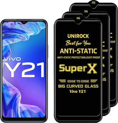 Unirock Tempered Glass Guard for Vivo Y21(Pack of 3)