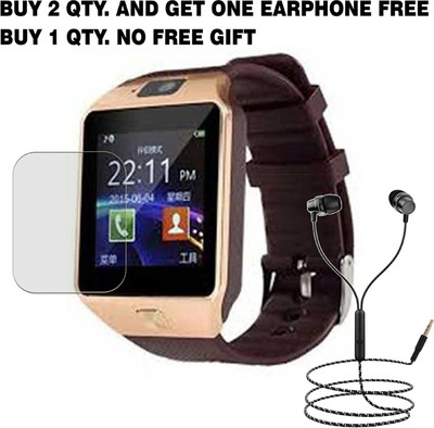 SOMTONE Tempered Glass Guard for LOPAZ Dz09 phone Sim,SD,Camera Smartwatch BUY 2 QTY AND GET ONE EARPHONE FREE(Pack of 1)
