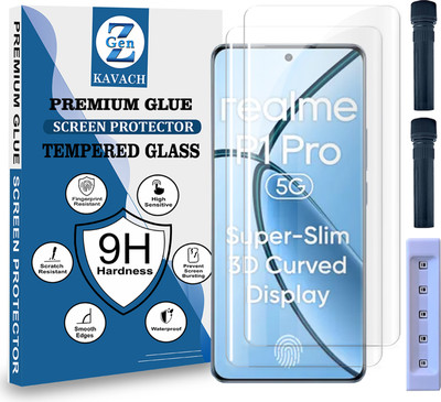 Genz Kavach Tempered Glass Guard for Realme P1 Pro 5G, realme p1 pro 5g, REALME P1 PRO 5G UV Advanced Curved Screen Protector Guard with Easy InstallationKit(Pack of 2)