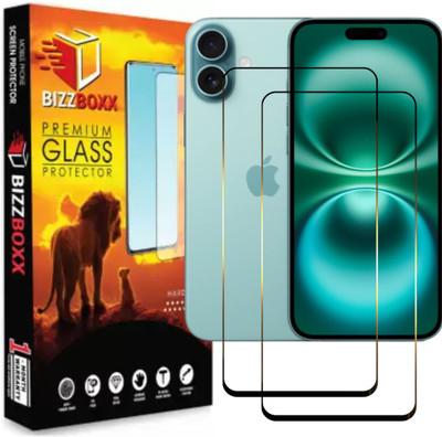 BizzBoxx Tempered Glass Guard for Apple iPhone 16, iPhone 16, I phone 16, iphone16, Precise Curved Edges, Scratch Guard, temper glass guard, screen guard, temper glass(Pack of 2)