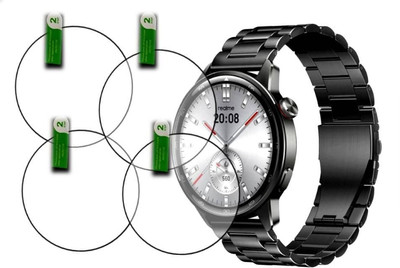 ZIDZEE Tempered Glass Guard for REALME WATCH S2 1.43 SMART WATCH TEMPERED GLASS (PACK OF 4)(Pack of 4)