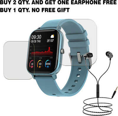 SOMTONE Tempered Glass Guard for SENBONO P8 SPORT SMART WATCH BUY 2 QTY AND GET ONE EARPHONE FREE(Pack of 1)