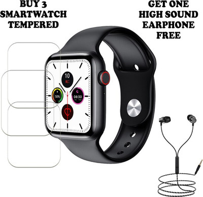 SOMTONE Tempered Glass Guard for 42MM Smart Watch Rec PACK-3 BUY AND GET ONE EARPHONE FREE(Pack of 3)
