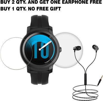 SOMTONE Tempered Glass Guard for MOBVOI TICWATCH E3 SMART WATCH BUY 2 QTY AND GET ONE EARPHONE FREE(Pack of 1)