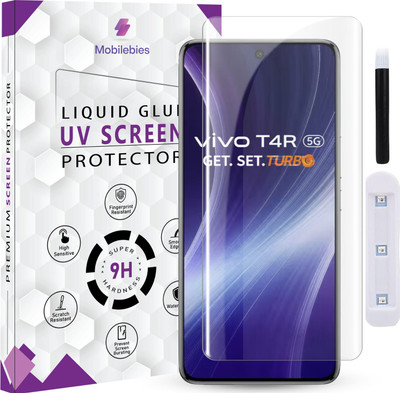 Mobilebies Tempered Glass Guard for Vivo T4R 5G Premium HD+ UV Glass with Installation Kit(Pack of 1)