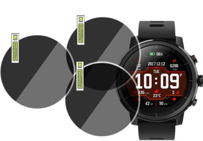 DOWRVIN Tempered Glass Guard for AMAZFIT STRATOS( R) SMART WATCH TEMPERED GLASS (PACK OF 3)(Pack of 3)