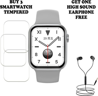 SOMTONE Tempered Glass Guard for DT100 PRO MAX Smartwatch PACK-3 BUY AND GET ONE EARPHONE FREE(Pack of 3)