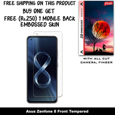 ARBAN Tempered Glass Guard for Asus Zenfone 8 (Free 1 Mobile Back Embossed Skin With Cut FS010)(Pack of 1)