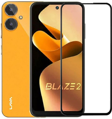 Bai and kaka Edge To Edge Tempered Glass for Lava Blaze 2(Pack of 1)