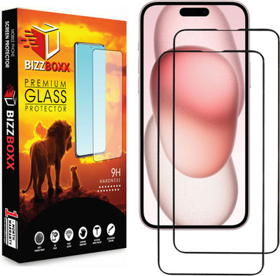 BizzBoxx Tempered Glass Guard for Apple iPhone 15, iPhone 15(Pack of 2)