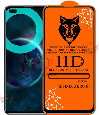 KING COVERS Tempered Glass Guard for 11D Tempered Glass Screen Protector for Infinix Zero-8i|With Easy Installation Kit Full Adhesive Glass(Pack of 1)