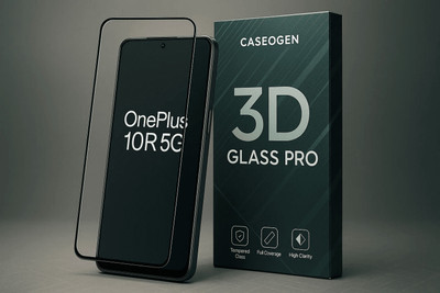 CASEOGEN Tempered Glass Guard for OnePlus 10R 5G Pro Tempered Glass Screen Protector, 9H Hardness, Ultra HD Clarity, Bubble-Free Installation, Anti-Scratch Protection, 3D Arc Edge, Edge-to-Edge Coverage(Pack of 1)