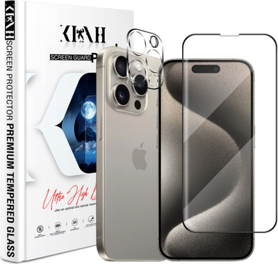 KLAH Tempered Glass Guard for Apple iPhone 15 Pro Max, With Camera Lens Protector(Pack of 1)