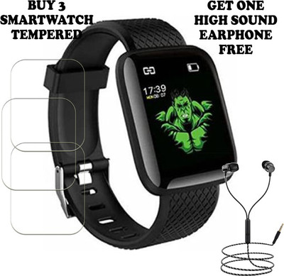 ARBAN Tempered Glass Guard for TECHEL 51 Smartwatch PACK-3 BUY AND GET ONE EARPHONE FREE(Pack of 3)