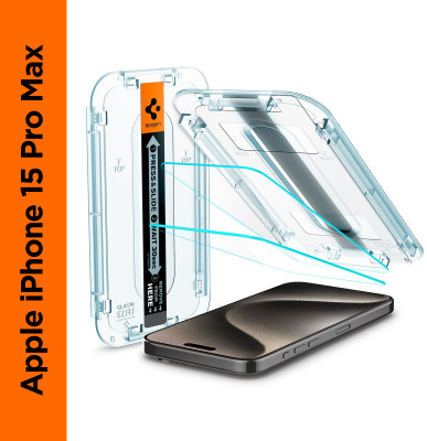 Spigen Tempered Glass Guard for Apple iPhone 15 Pro Max(Pack of 2)