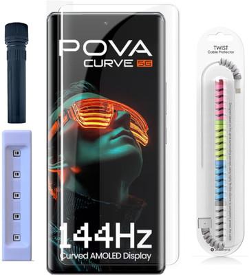 GORILLA FIVE Edge To Edge Tempered Glass for Tecno Pova Curve 5G ( With 1 Cable Protector )(Pack of 1)