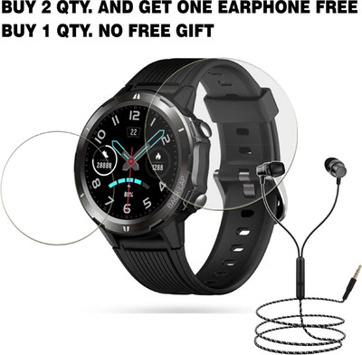 SOMTONE Tempered Glass Guard for PORTRONICS KRONOS ALPHA SMART WATCH BUY 2 QTY AND GET ONE EARPHONE FREE(Pack of 1)