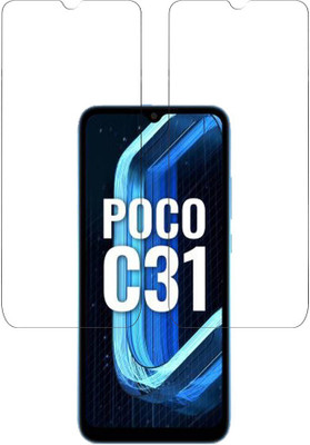 KARTRAY Tempered Glass Guard for Poco C31, Poco C3, Poco M2(Pack of 2)