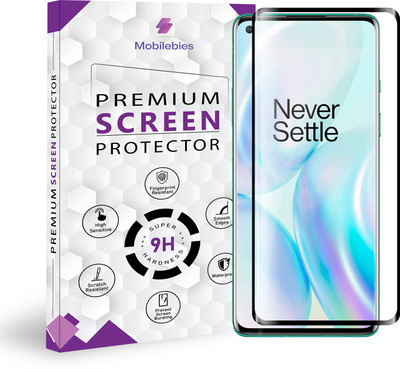 Mobliebies Tempered Glass Guard for Oneplus 8 5G Full Glue Curved Screen Protector - ( Non-UV Glass )(Pack of 1)