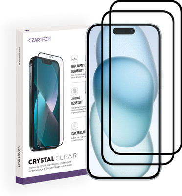 CZARTECH Tempered Glass Guard for APPLE Iphone 15(Pack of 2)
