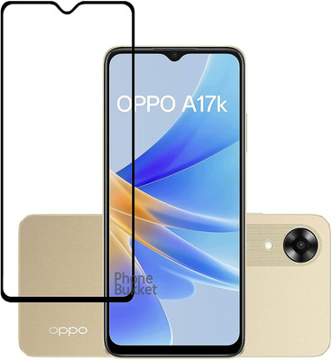 COVJ Tempered Glass Guard for Oppo A17k Tempered Glass Edge-to-Edge 6D Screen Protector With Installation Kit(Pack of 1)