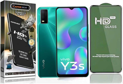 FAIYER BEAT Tempered Glass Guard for Premium high definition Tempered Glass For vivo y3s (high definition finish,Pack Of 1) Advanced gaming high definition Full Screen Coverage Screen Protector for vivo y3s(Pack of 1)