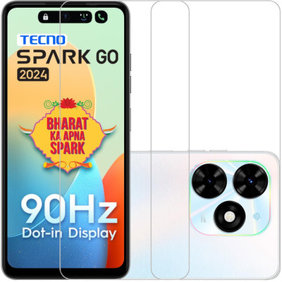 HOBBYTRONICS Tempered Glass Guard for Tecno Spark Go 2024, TECNO SPARK GO 2024(Pack of 2)