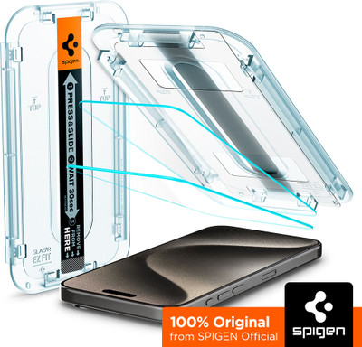 Spigen Tempered Glass Guard for Apple iPhone 15 Pro Max(Pack of 2)