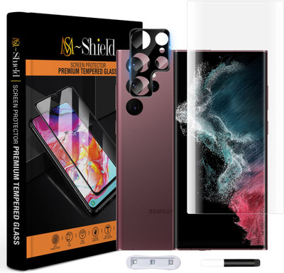MS-Shield Tempered Glass Guard for Samsung Galaxy S22 Ultra 5G, With Camera Lens Protector(Pack of 1)