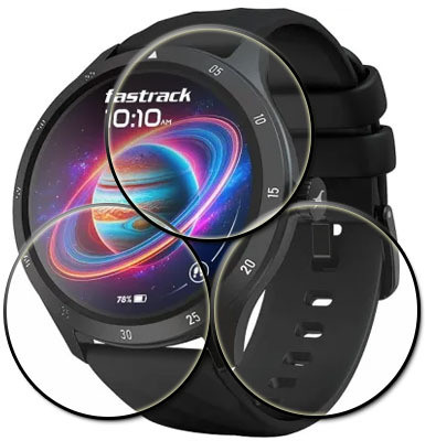 tombik Tempered Glass Guard for 58ccr-Fastrack Jupitor R2 Smartwatch(Pack of 3)