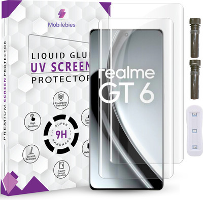 Qoisa Tempered Glass Guard for Realme GT 6 Advanced HD+ UV Tempered Glass Screen Protector – Edge to Edge, Anti-Scratch, Easy Install(Pack of 2)