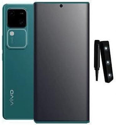 FLEXII Tempered Glass Guard for Vivo V30 / V30 Pro Tempered Glass Ultra Clear, Quick Response Fingerprints Unlock, Glossy 9H Glass for Vivo V30 | V30 Pro 5G (1 Pack, Black)(Pack of 1)