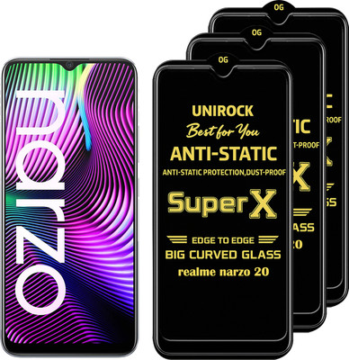 Unirock Tempered Glass Guard for realme narzo 20(Pack of 3)