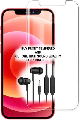 SOMTONE Tempered Glass Guard for Apple iPhone 12 FRONT TEMPERED GLASS BUY AND GET ONE HIGH SOUND QUALITY EARPHONE FREE(Pack of 1)