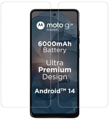 HOBBYTRONICS Tempered Glass Guard for moto g24 Power, Moto G24 Power, motorola g24 Power, Motorola G24 Power(Pack of 2)