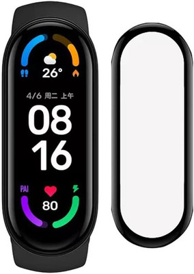 FLOMBIFY Tempered Glass Guard for Tempered Glass Screen Protector Compatible with Xiaomi Band 7 Black Transparent Glass, 9H Hardness 360°(Pack of 1)