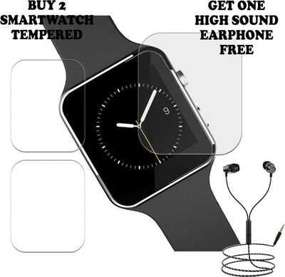 SOMTONE Tempered Glass Guard for GIXON X6 SMART WATCH BUY PACK 2 AND GET ONE EARPHONE FREE(Pack of 2)