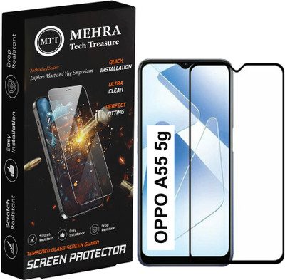 mehra Tempered Glass Guard for Oppo A55 5G Premium Tempered Glass Screen Protector for Smartphones – 9H Hardness, HD Clarity, Edge-to-Edge Protection Superx(Pack of 1)