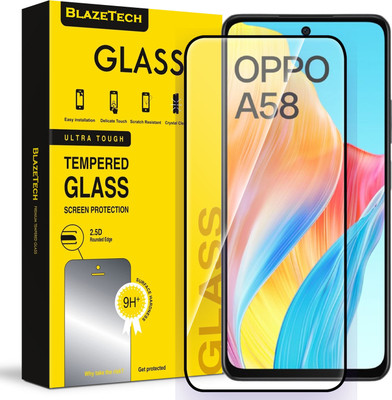 BlazeTech Tempered Glass Guard for Oppo A58 4G(Pack of 1)
