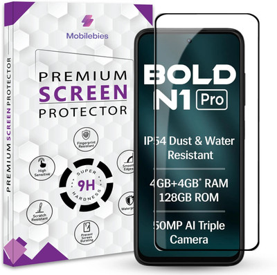 Mobilebies Tempered Glass Guard for Lava Bold N1 Pro Premium Screen Protector Guard with Easy Installation Kit(Pack of 1)