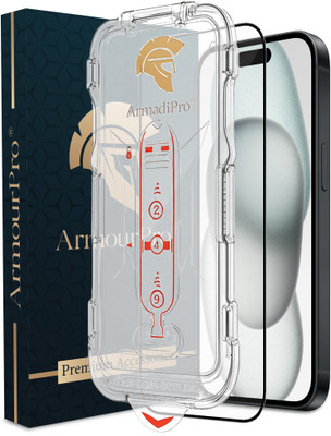 ArmourPro Tempered Glass Guard for Apple iPhone 15, Apple iPhone 15, iPhone 16, Easy Self Applicator Guard(Pack of 1)