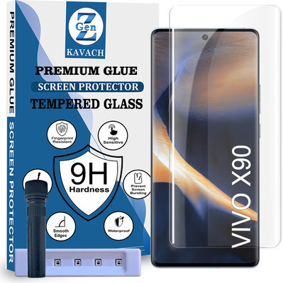 Genz Kavach Tempered Glass Guard for Vivo X90/X90 pro /X90 pro plus, vivo x90 5g VIVO X90 5G HD+UV Curved Screen Protector Guard with Easy Installation Kit(Pack of 1)