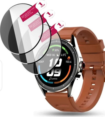 KHWABEEDA Tempered Glass Guard for PEBBLE COSMOS VALOR SMART WATCH TEMPERED GLASS ( PACK OF 3)(Pack of 3)