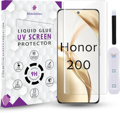 Mobilebies Tempered Glass Guard for Honor 200 Premium HD+ UV Glass Screen Protector(Pack of 1)