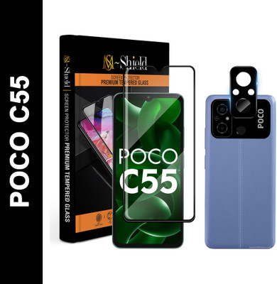 MS-Shield Tempered Glass Guard for POCO C55, With Camera Lens Protector(Pack of 1)