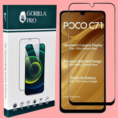 GORILLA PRO Tempered Glass Guard for POCO C71(Pack of 1)