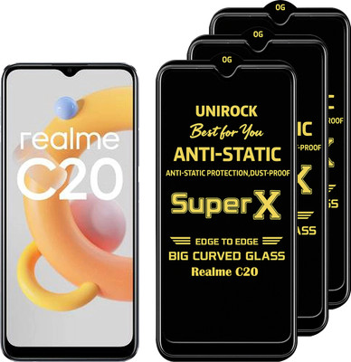 Unirock Tempered Glass Guard for Realme C20(Pack of 3)