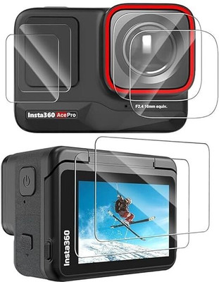 YOUTH MOBI Tempered Glass Guard for Screen Guard Protector for Insta 360 Ace Pro (Action Camera) with Full Screen Coverage & Easy Installation Kit (3 P'cs Set)(Pack of 1)