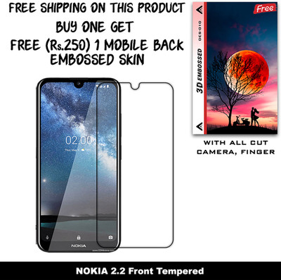 ARBAN Tempered Glass Guard for NOKIA 2.2 (Free 1 Mobile Back Embossed Skin With Cut FS010)(Pack of 1)